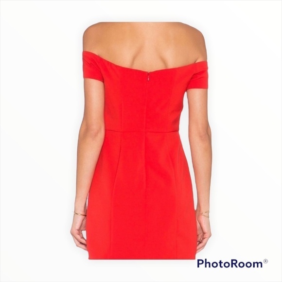 NBD x REVOLVE Red Rosie Off the Shoulder Bodycon Mini Dress Size Small Cocktail - Picture 3 of 8